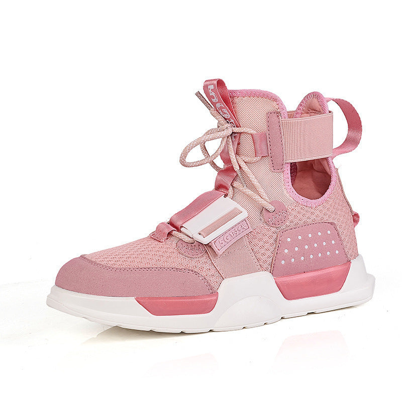 Dames sportieve hoge sneakers met verstelbare banden – Meerkleurig