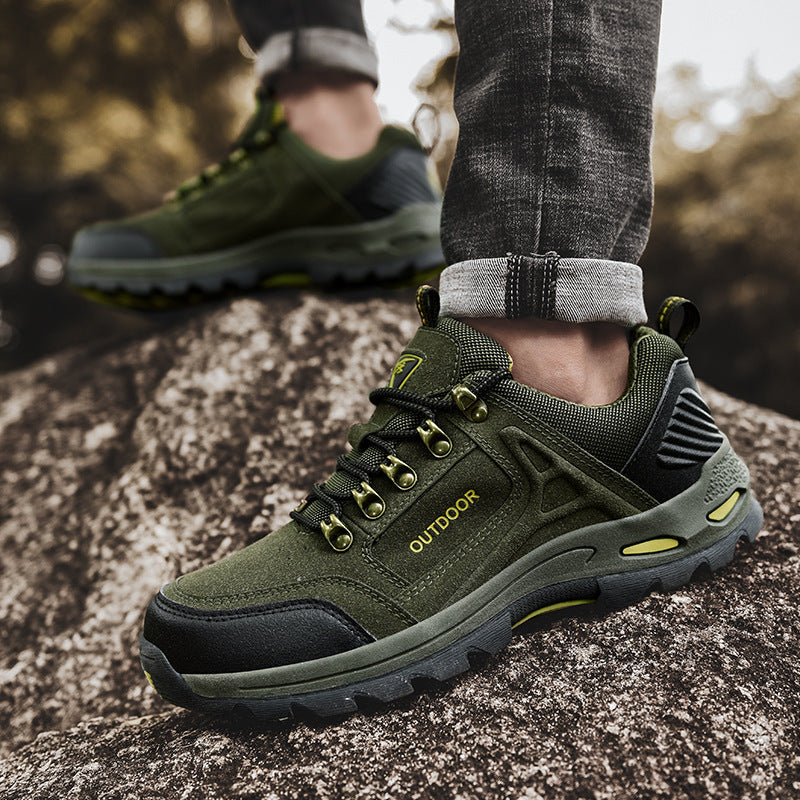 Dames robuuste outdoorsneakers met antislipzool – Legergroen