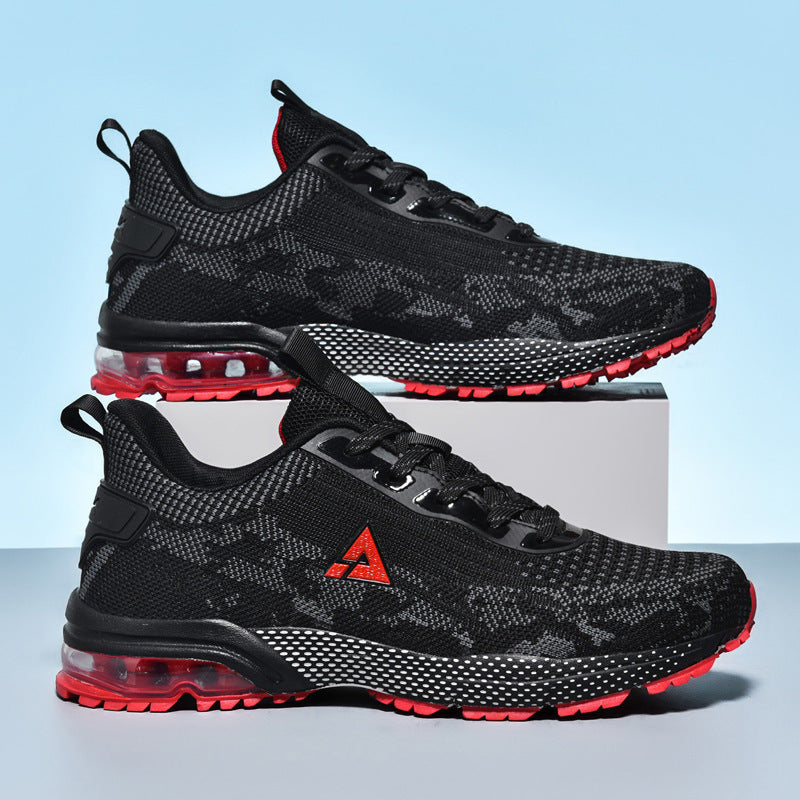 Dames comfortabele sneakers met luchtkussenzool – Zwart-rood