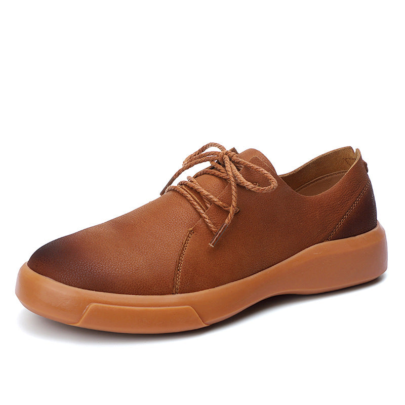 Dames leren schoenen met dempende zool – Bruin