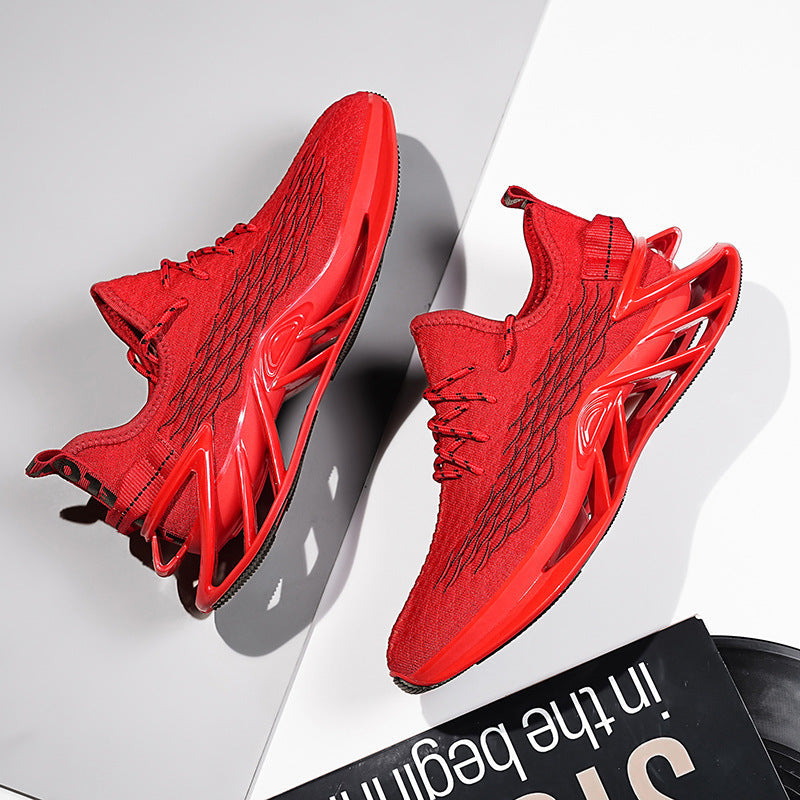 Dames performance fitnesssneakers met dempende zool – Rood