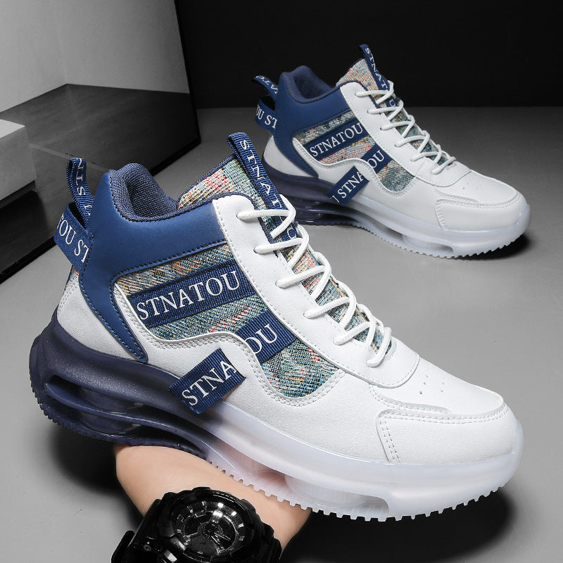 Dames sportieve hoge sneakers met luchtkussenzool – Zwart