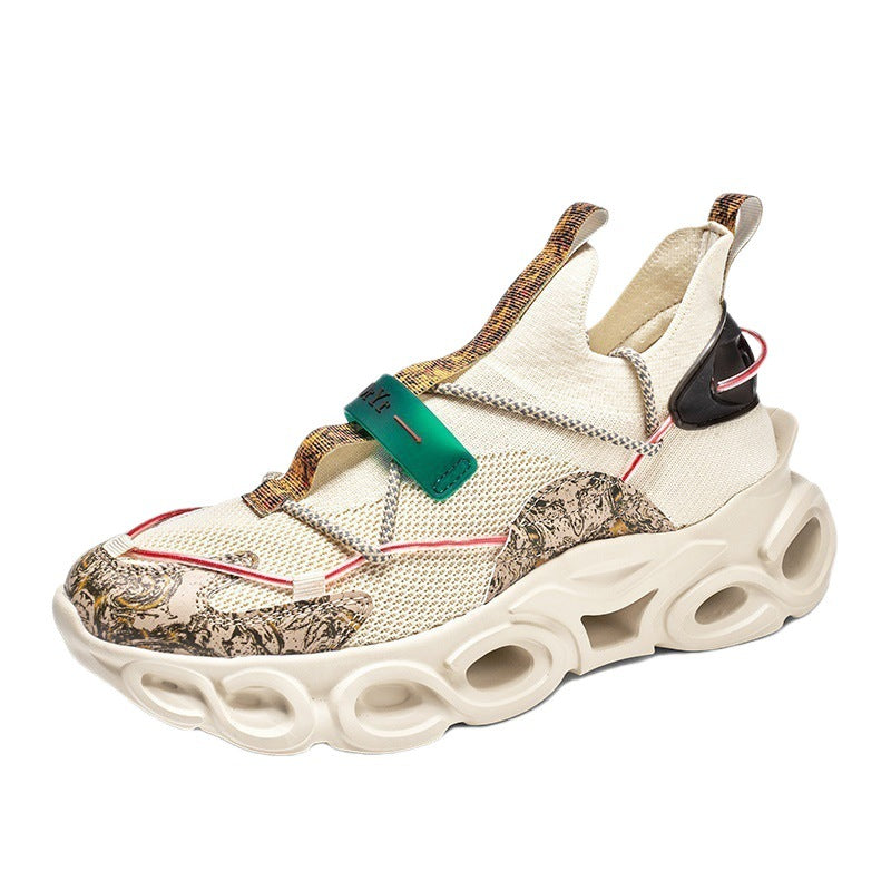Dames performance sneakers met ademend bovenwerk en dempende zool – Beige en Wit – Beige