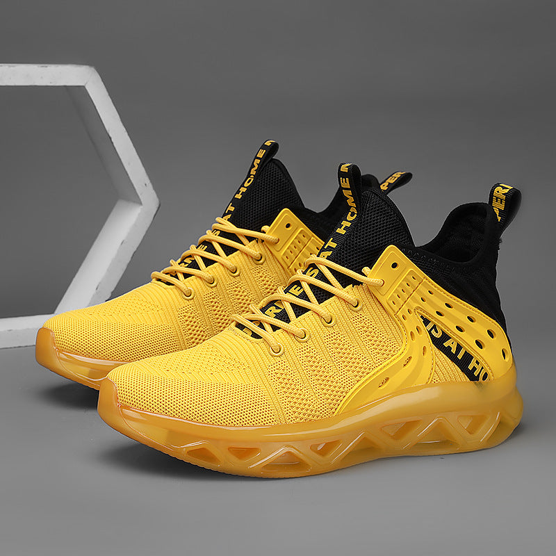 Dames sportieve hoge sneakers met dempende zool – Olijfgroen en Zwart – Olijfgroen