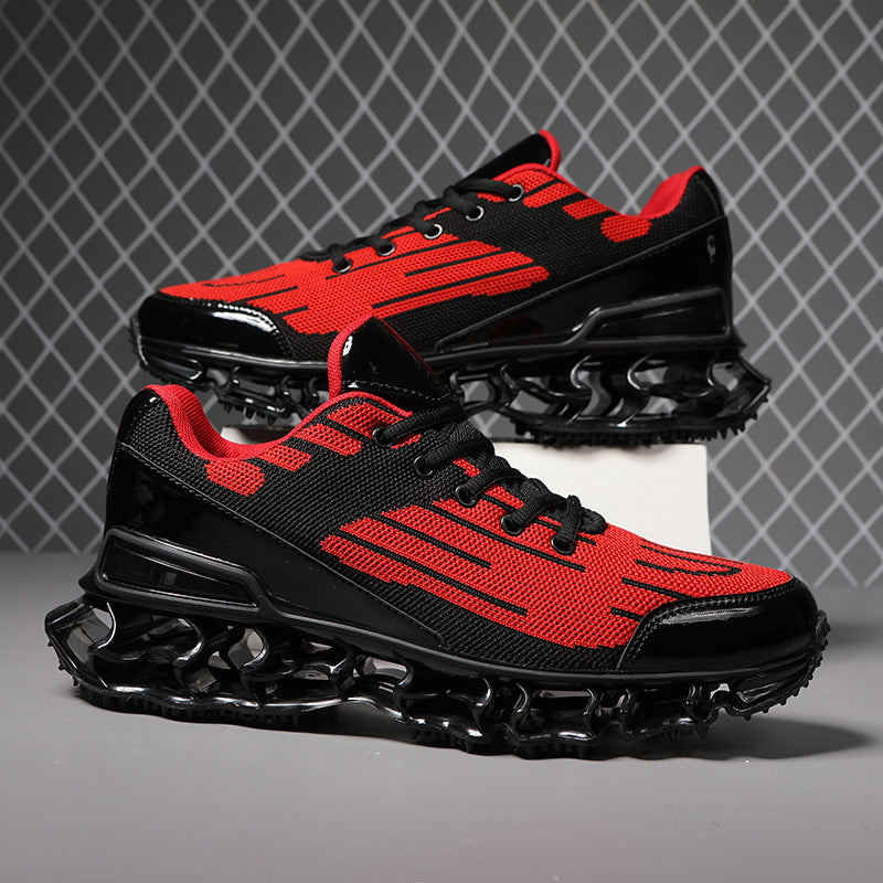 Dames sportieve hardloopschoenen met flexibele zool en dempende zool – Zwart-grijs en Zwart-rood – Zwart-rood