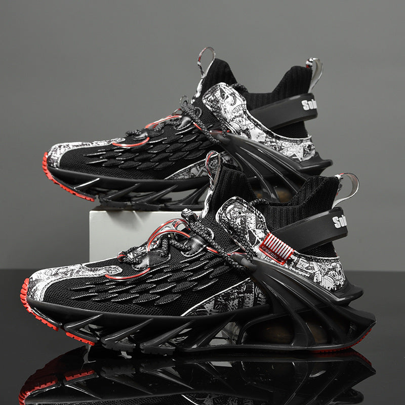 Dames hardloopschoenen met ademend bovenwerk – Zwart en Wit – Bruin