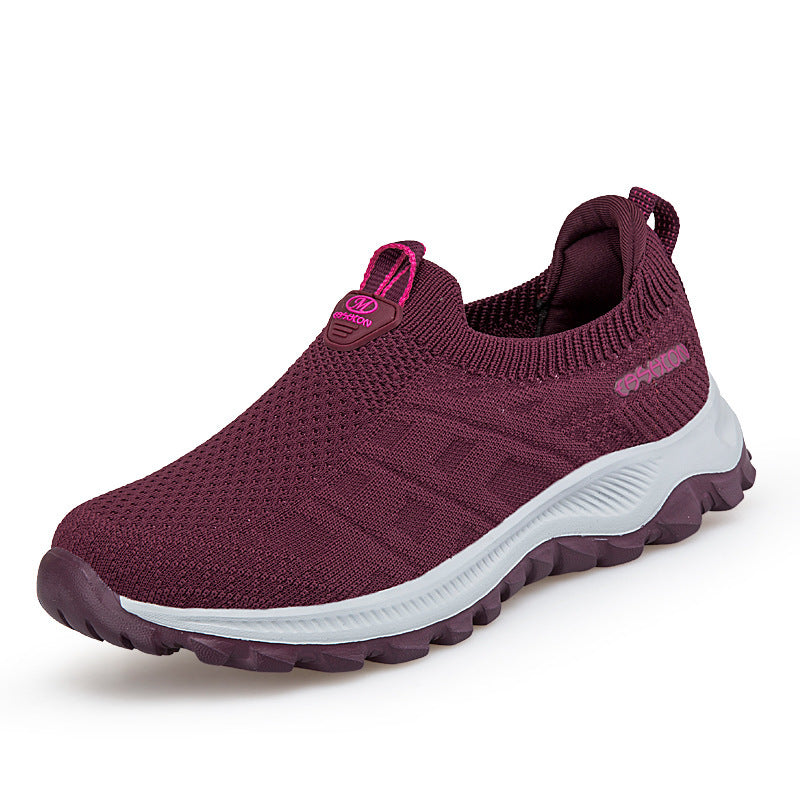 Dames comfortabele hardloopschoenen met ademend bovenwerk – Rood