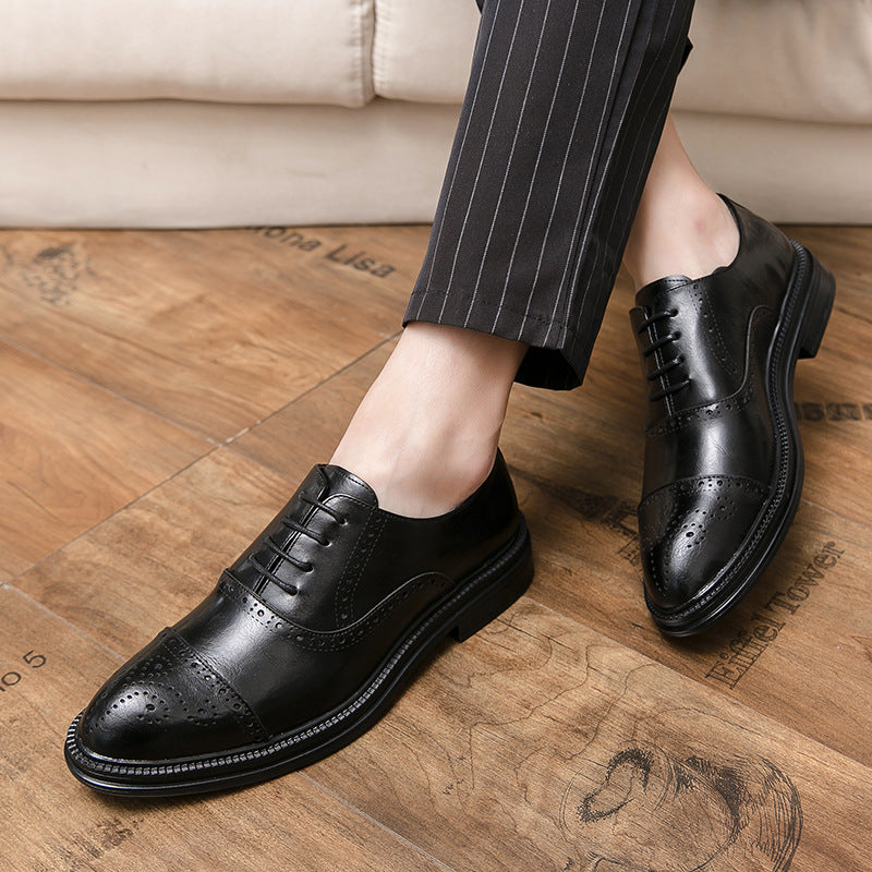 Dames klassieke brogues met leren bovenwerk – Zwart
