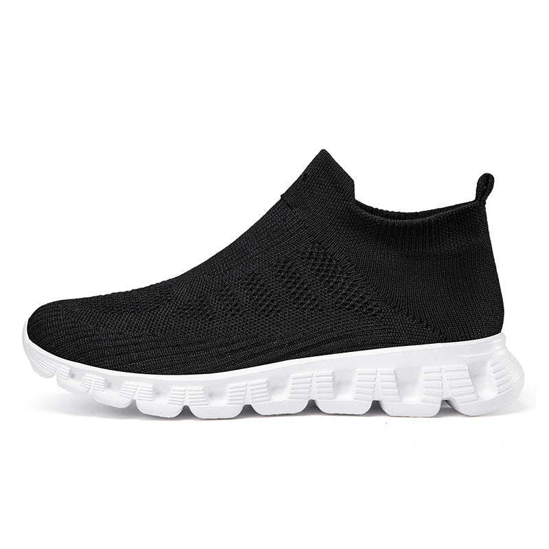 Dames performance sneakers met gebreid bovenwerk – Kastanjebruin