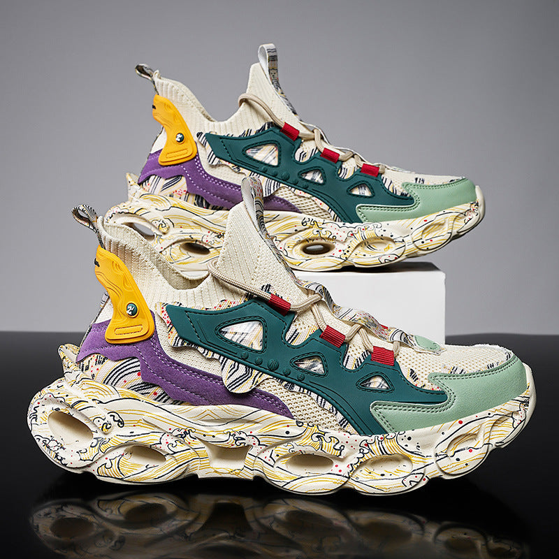 Dames sportieve sneakers met dempende zool – Zwart en Mintgroen – Zwart