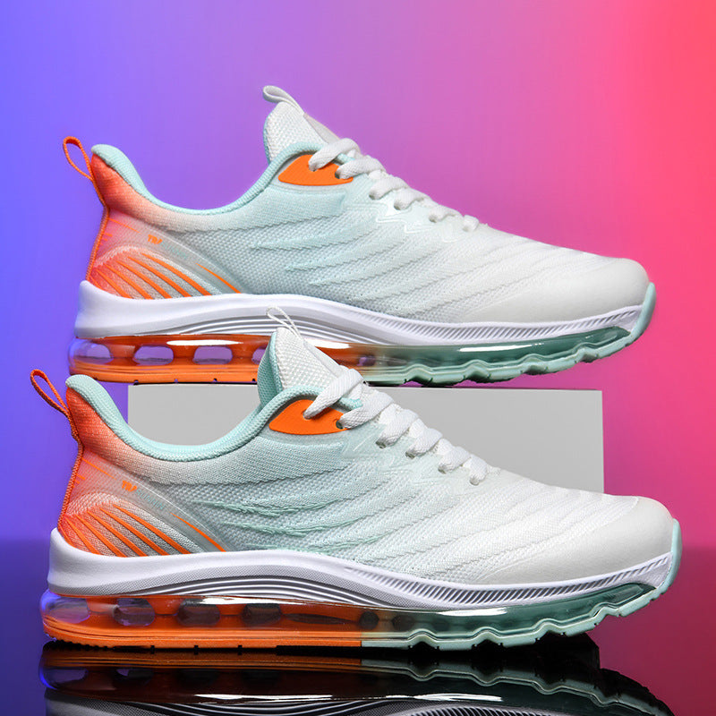 Dames hardloopschoenen met ademend mesh bovenwerk en dempende zool – Zwart en Zwart-groen – Zwart