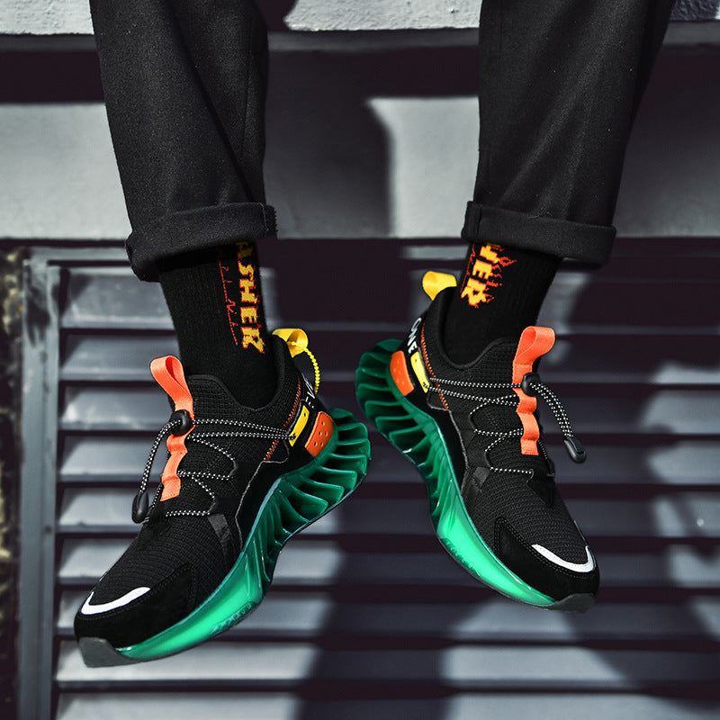Dames performance sneakers met antislipzool en dempende zool – Zwart-groen