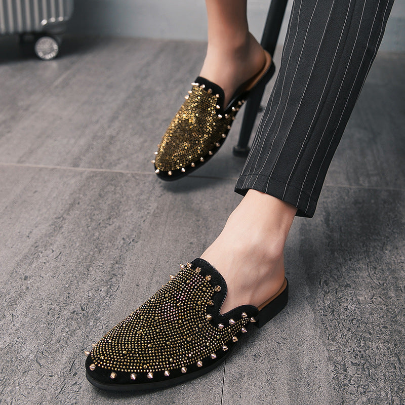 Dames mocassins met studdetails en zachte voering – Geel