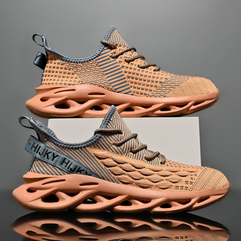 Dames sportieve sneakers met dempende zool – Zwart en Wit – Bruin
