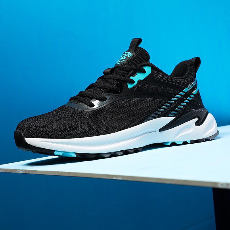 Dames hardloopschoenen met ademend mesh bovenwerk en dempende zool – Mintgroen en Zwart – Wit