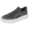 Dames slip-on sneakers met antislipzool en gebreid bovenwerk – Zwart
