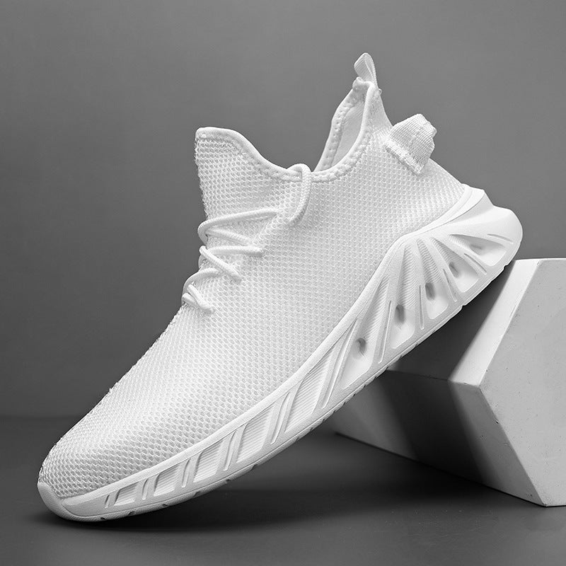 Dames comfortabele sneakers – Wit en Zwart – Bruin