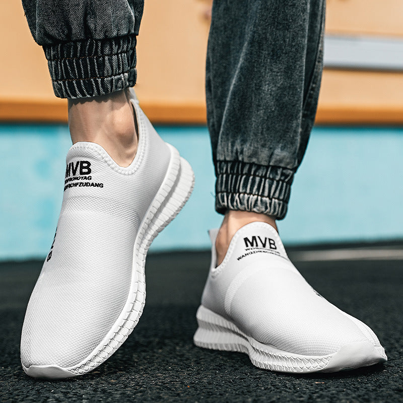 Dames lichte slip-on sneakers met ademend mesh bovenwerk – Zwart