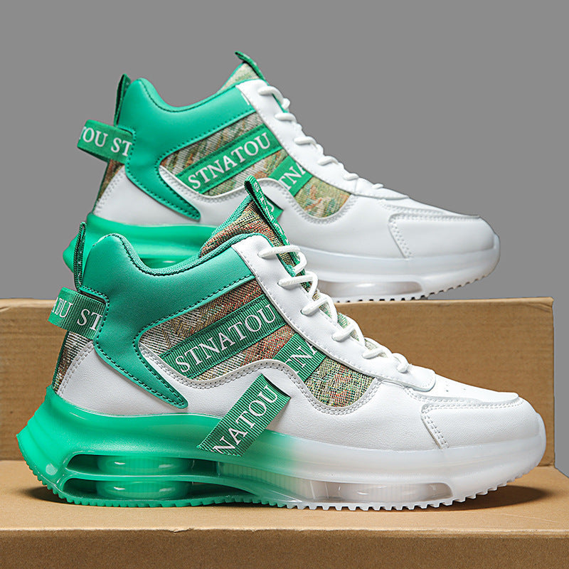 Dames sportieve hoge sneakers met luchtkussenzool – Groen