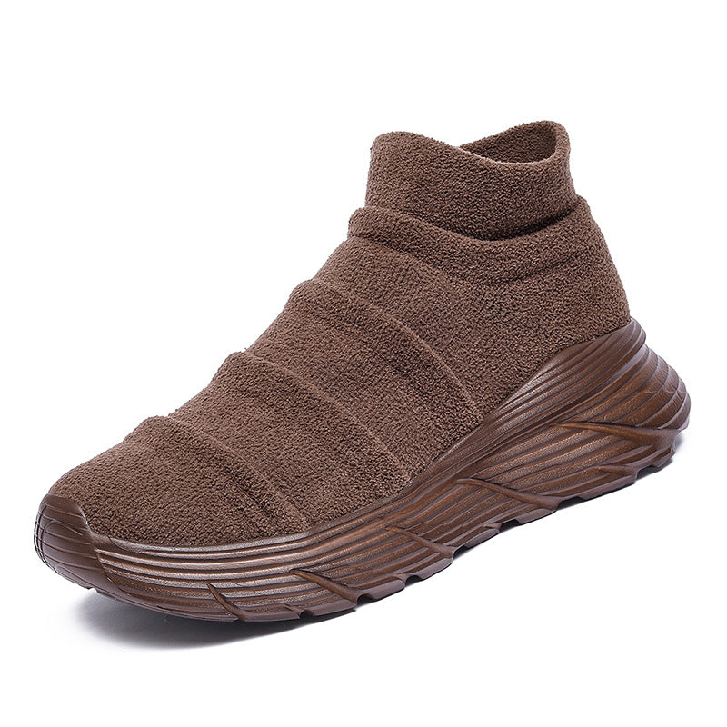 Dames modieuze hoge sneakers – Zwart-groen