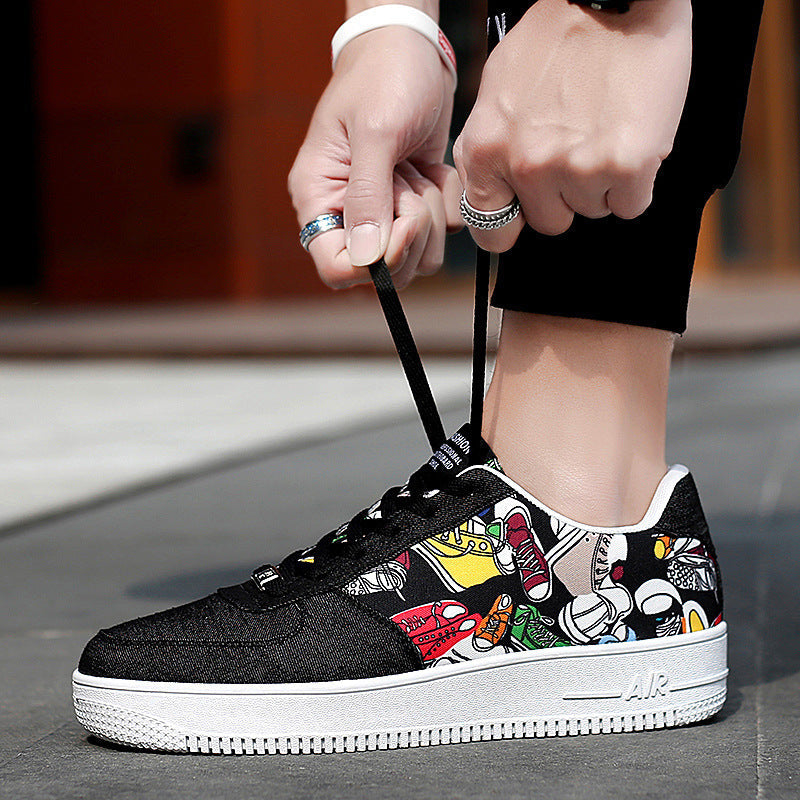 Dames modieuze sneakers met grafische details – Wit