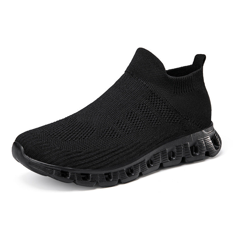 Dames performance sneakers met gebreid bovenwerk – Donkerblauw