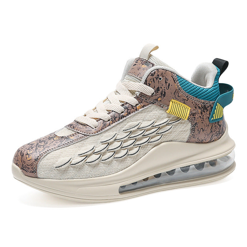Dames performance sneakers met dempende zool – Wit en Zwart – Khaki