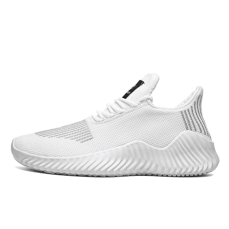 Dames sneakers met flexibele zool en gebreid bovenwerk – Grijs