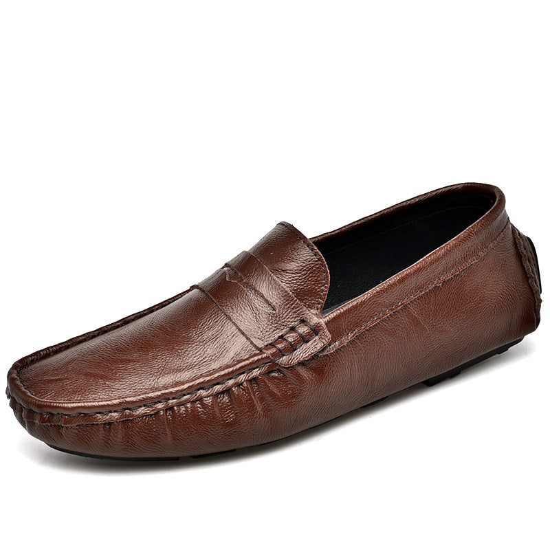Dames stijlvolle mocassins met flexibele zool en leren bovenwerk – Bruin