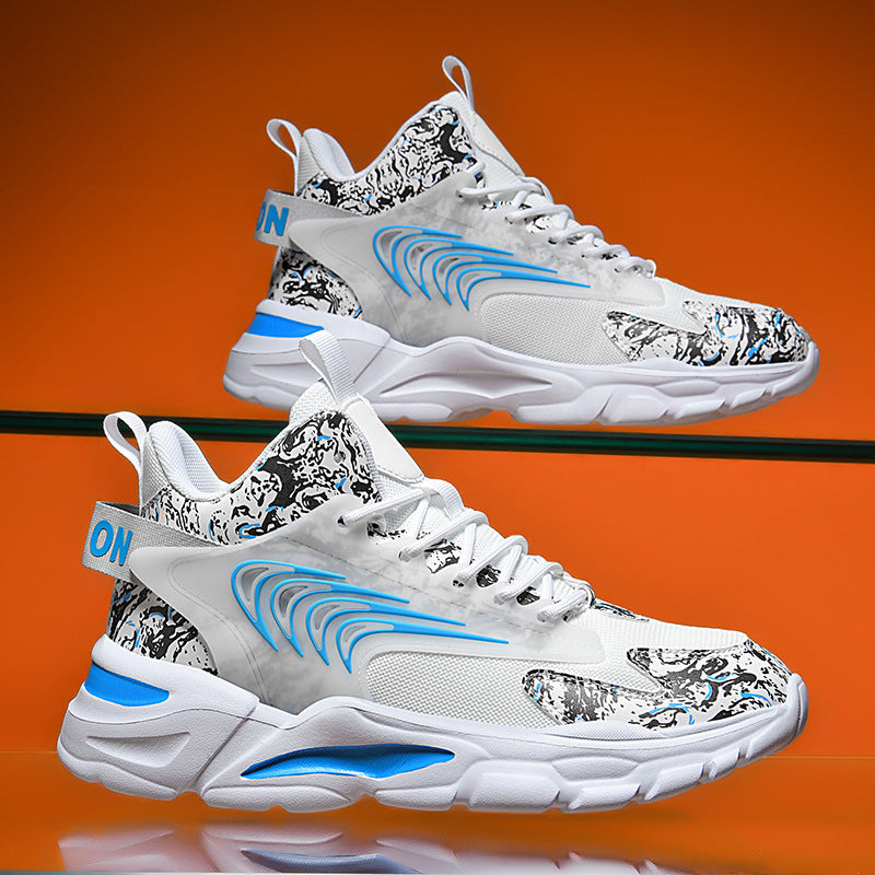 Dames sportieve hoge sneakers – Lichtbruin en Grijs – Grijs