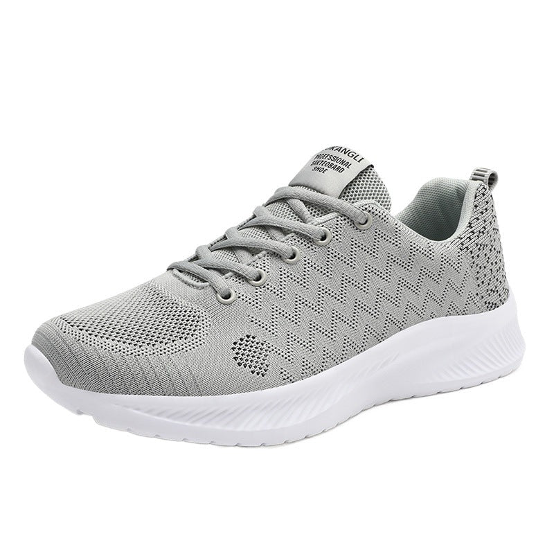 Dames hardloopschoenen met gebreid bovenwerk en dempende zool – Zwart-rood