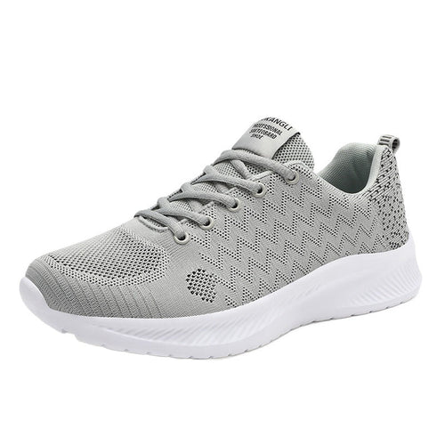Dames hardloopschoenen met gebreid bovenwerk en dempende zool – Zwart-rood