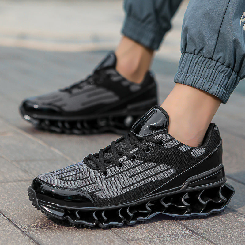 Dames sportieve hardloopschoenen met flexibele zool en dempende zool – Zwart-grijs en Zwart-rood – Zwart-wit