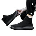 Dames soksneakers met antislipzool en gebreid bovenwerk – Donkergrijs en Zwart – Donkergrijs