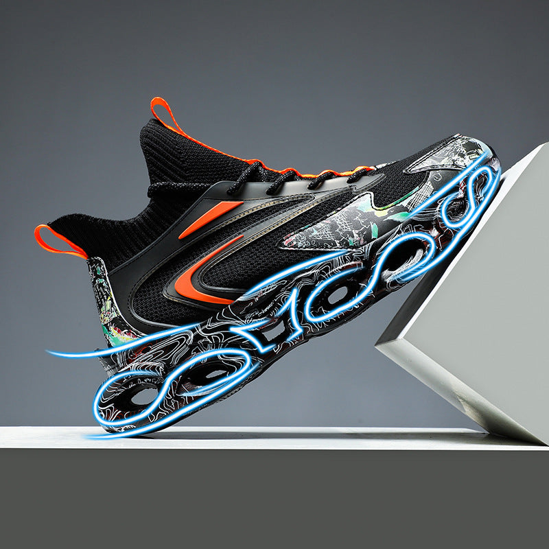 Dames sportieve hardloopschoenen met flexibele zool en dempende zool – Zwart-rood en Zwart-blauw – Zwart-blauw