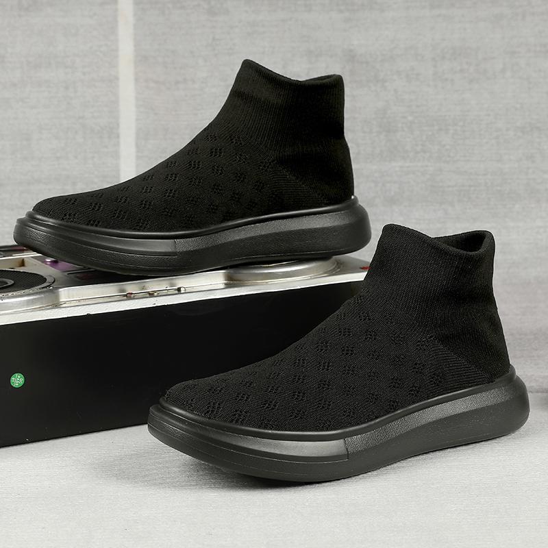 Dames sneakers met antislipzool en gebreid bovenwerk – Zwart en Duurzaam – Blauw