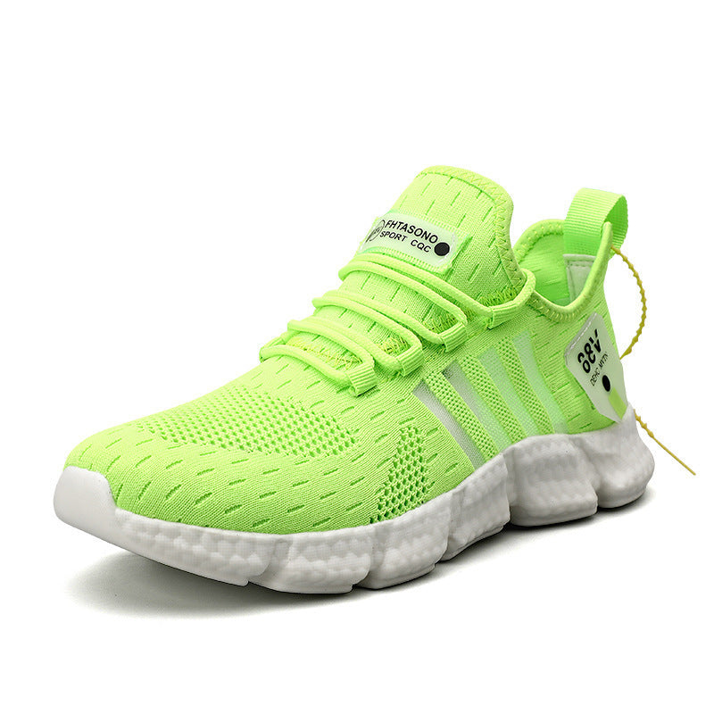 Dames lichte sportsneakers met ademend mesh bovenwerk en dempende zool – Groen