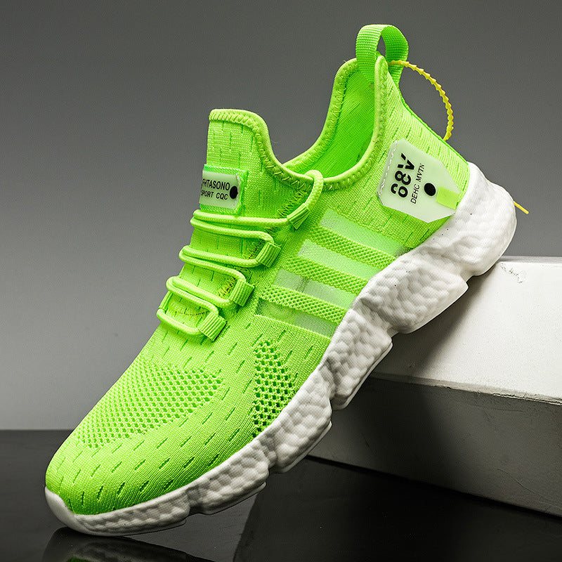 Dames lichte sportsneakers met ademend mesh bovenwerk en dempende zool – Rood