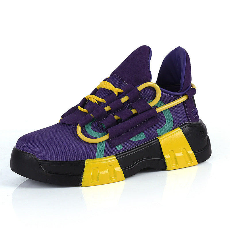 Dames modieuze sneakers met vetersluiting en dempende zool – Oranje