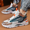 Dames sportieve hoge sneakers – Lichtbruin en Grijs – Lichtbruin