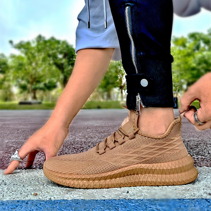 Dames performance vrijetijdssneakers met gebreid bovenwerk – Bruin