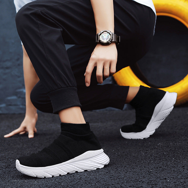 Dames modieuze hoge sneakers – Koffiebruin