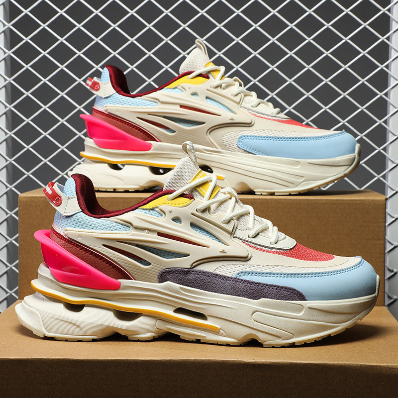 Dames comfortabele sneakers met dempende zool – Zwart-rood en Rood – Rood