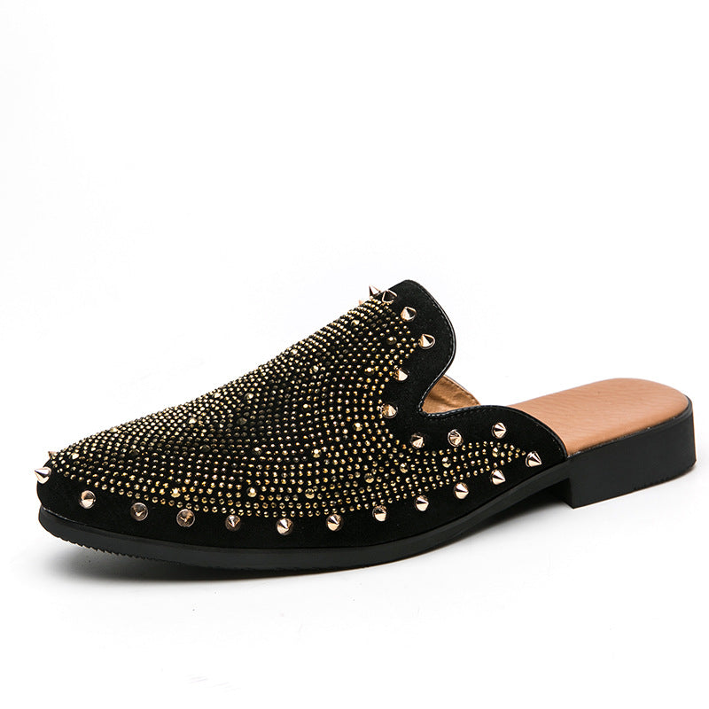 Dames mocassins met studdetails en zachte voering – Geel