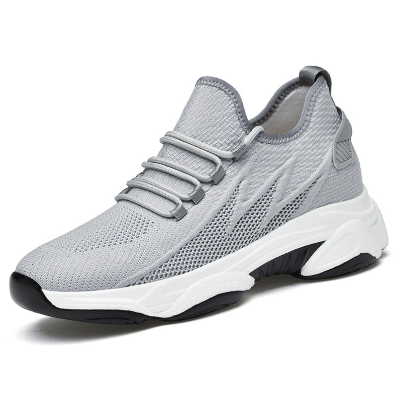 Dames sneakers met vetersluiting en elastische veters – Grijs