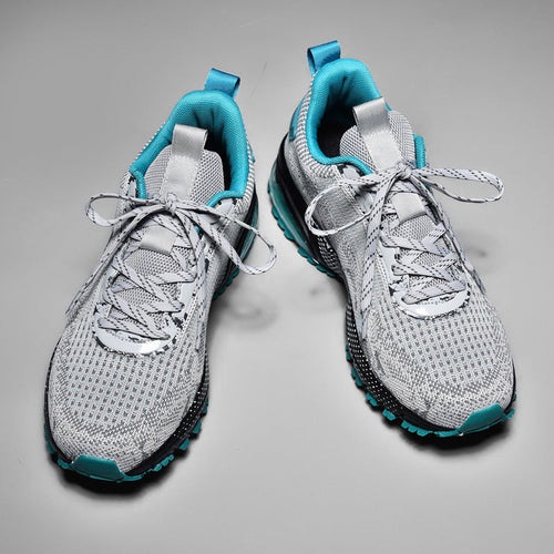 Dames comfortabele sneakers met luchtkussenzool – Grijs-groen