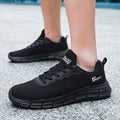 Dames sportieve sneakers met dempende zool – Zwart en Lichtgrijs – Zwart