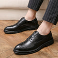 Dames klassieke brogues met leren bovenwerk – Zwart