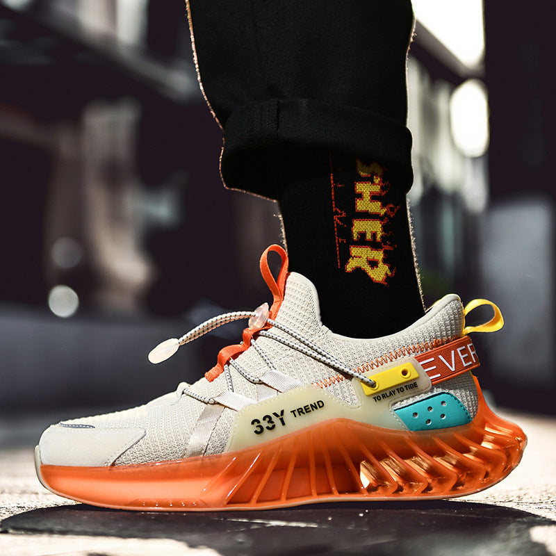 Dames performance sneakers met antislipzool en dempende zool – Mandarijnoranje