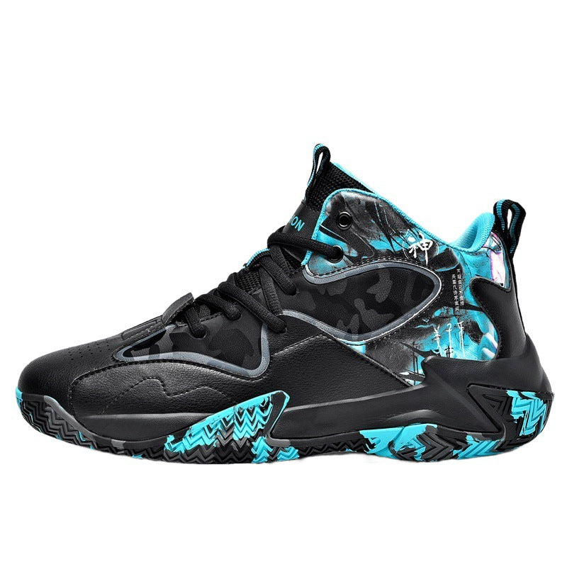 Dames sportieve basketbalsneakers met antislipzool en dempende zool – Zwart en Donkergroen – Zwart